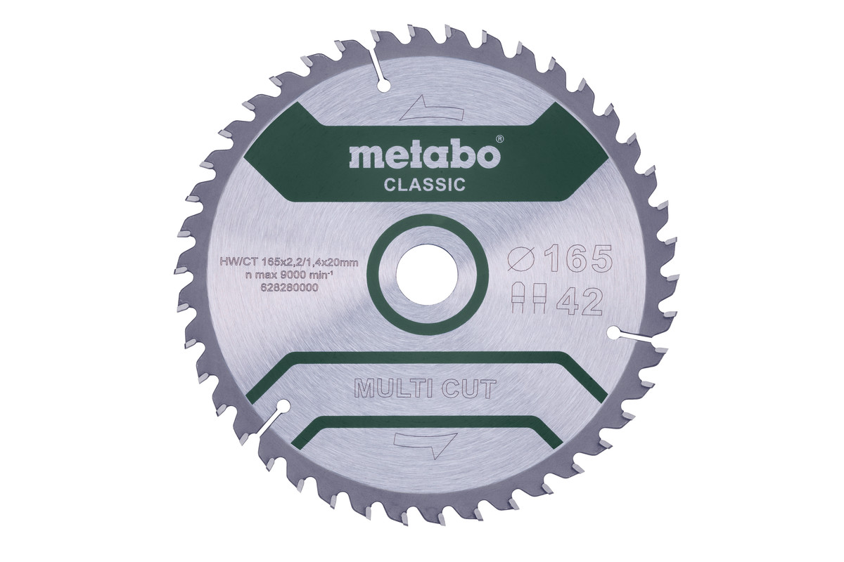 Metabo Pílový list „multi cut - classic“, 165x20 Z42 FZ/TZ 5° 628280000