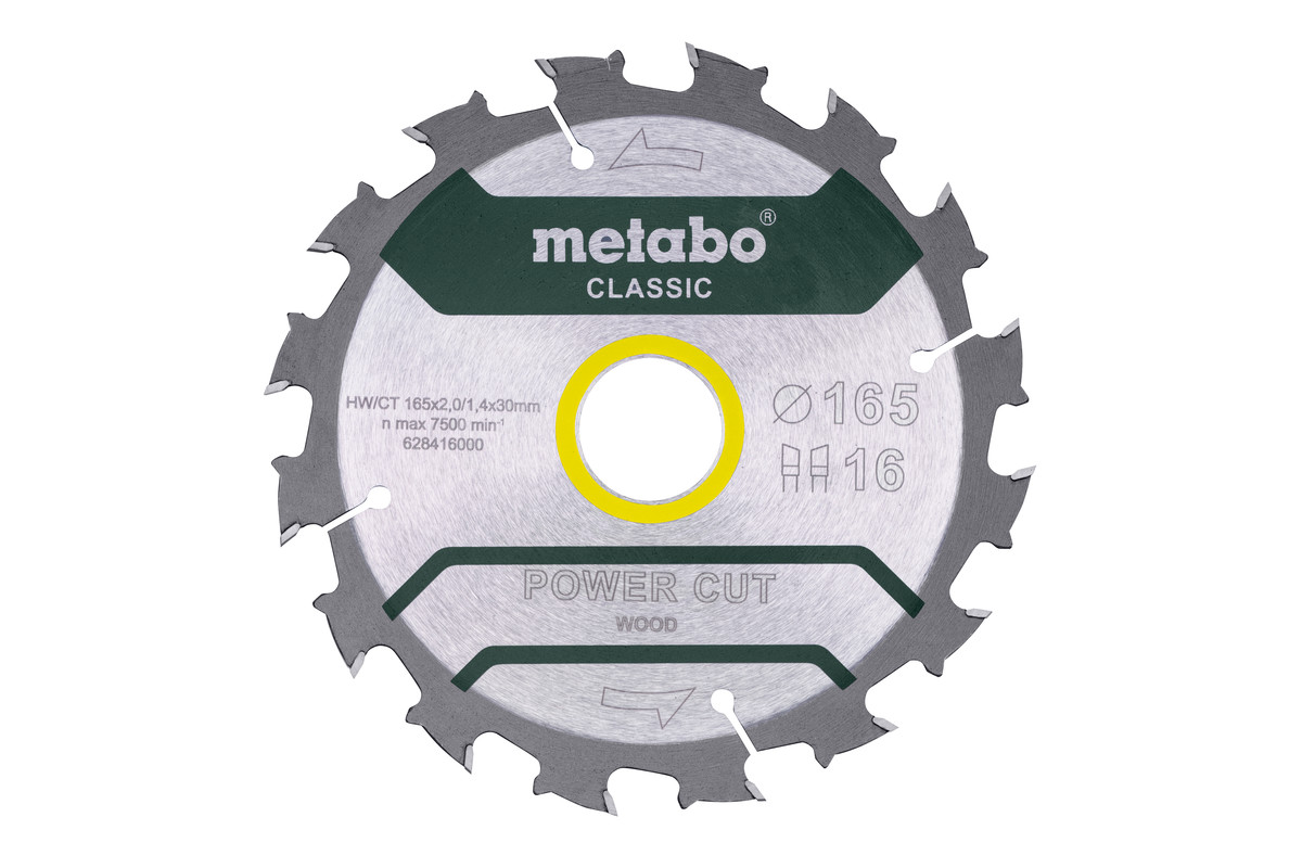 Metabo Pílový list „power cut wood - classic“, 165x30, Z16 WZ 5° /B 628416000