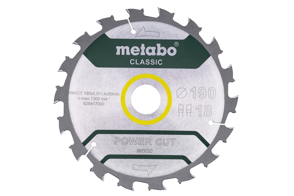 Metabo Pílový list „power cut wood - classic“, 190x30, Z18 WZ 5° /B 628417000