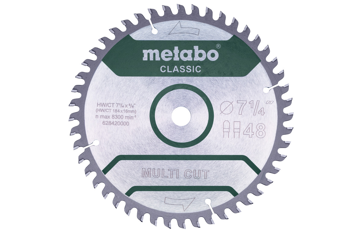 Metabo Pílový list „multi cut - classic“, 7,25x0,625 Z48 FZ/TZ 5° /B 628420000