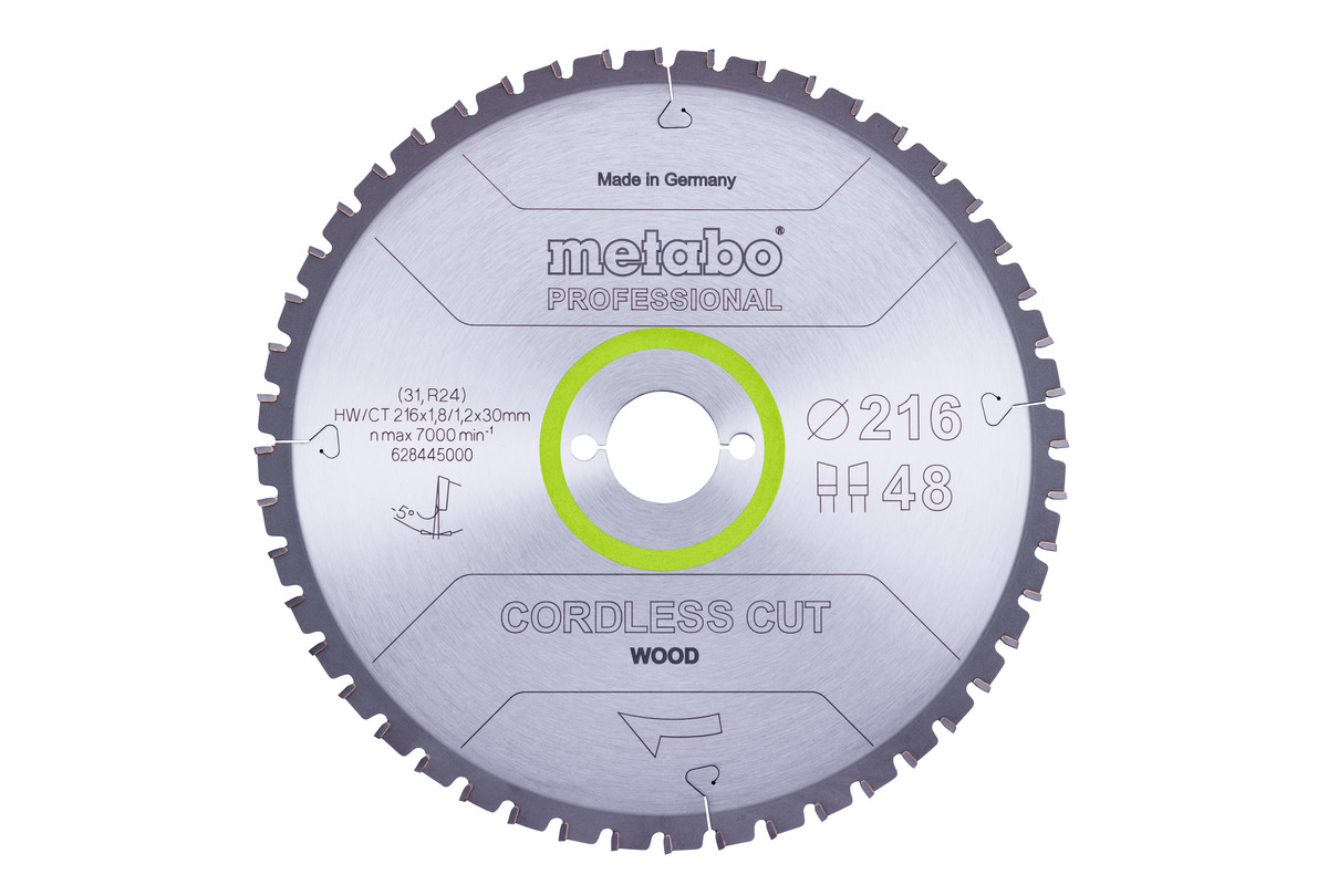 Metabo Pílový list „cordless cut wood - professional“, 216x30 Z48 WZ 5°neg 62844