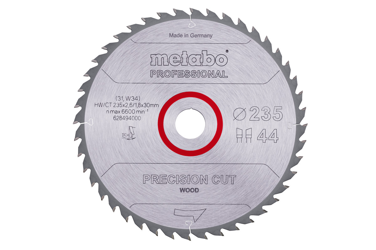 Metabo Pílový list „precision cut wood - professional“, 235x30, Z44 WZ 15° 62849