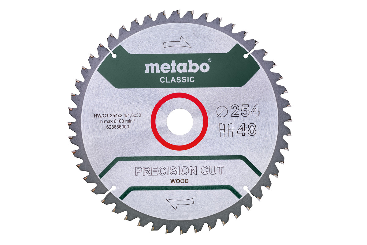 Metabo Pílový list „precision cut wood - classic“, 254x30 Z48 WZ 5° neg. /B 6286