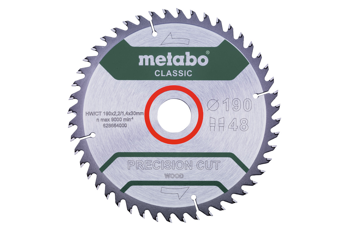 Metabo Pílový list „cordless cut wood - classic“, 190x30 Z48 WZ 15° /B 628664000