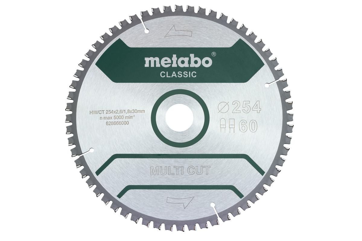 Metabo Pílový list „multi cut - classic“, 254x30 Z60 FZ/TZ 5°neg 628285000