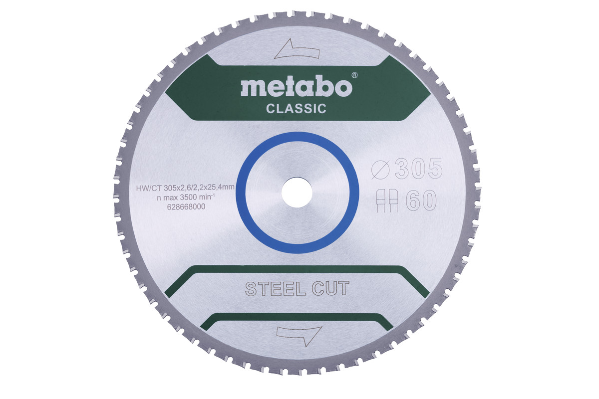 Metabo Pílový kotúč „steel cut – classic“, 305x25,4 Z60 FZ/FA 4° 628668000