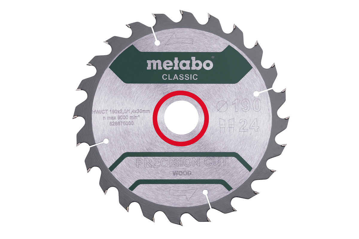 Metabo Pílový list „precision cut wood - classic“, 190x30 Z24 WZ 15° /B 62867600
