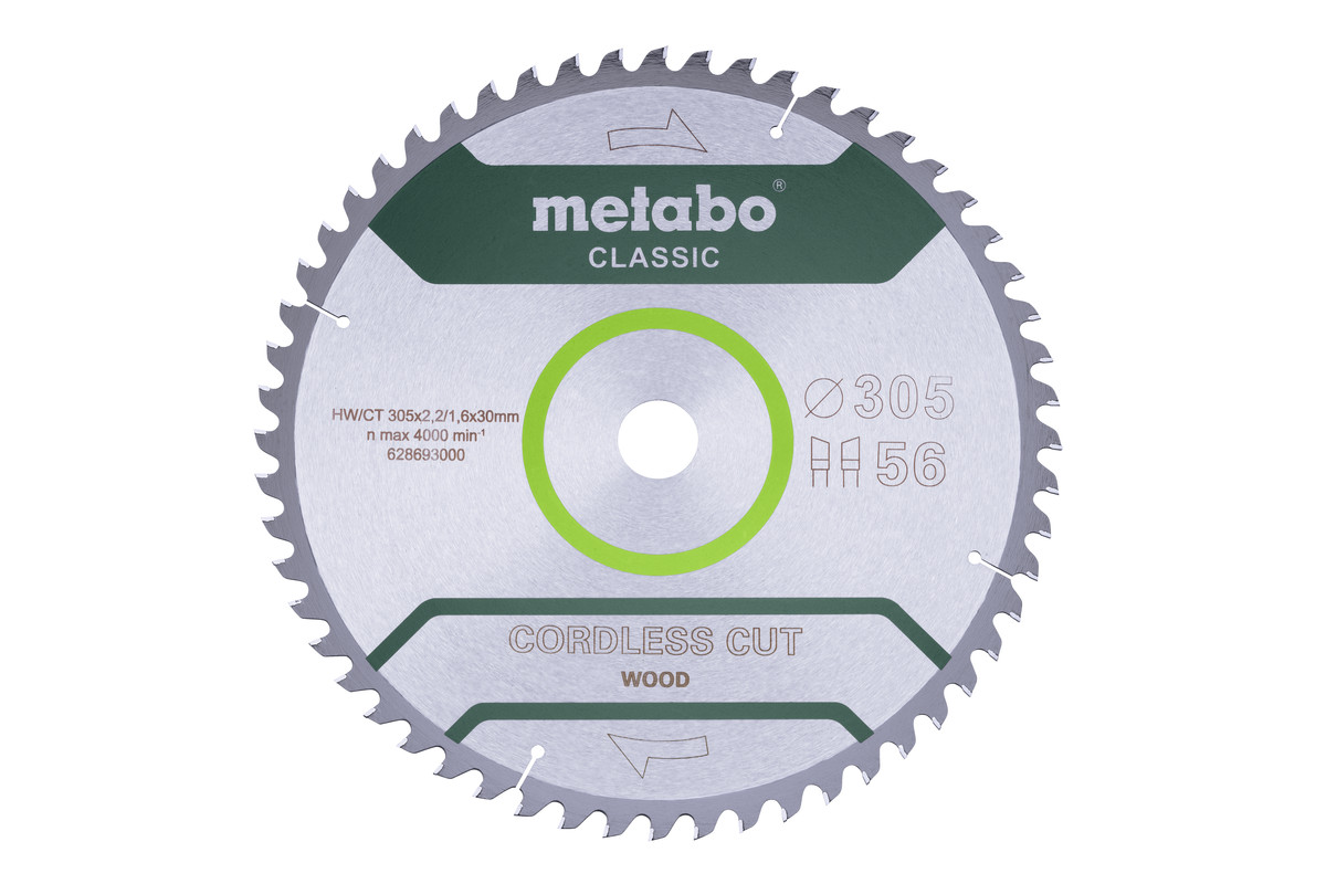 Metabo Pílový list „cordless cut wood - classic“, 305x30 Z56 WZ 5° /B 628694000