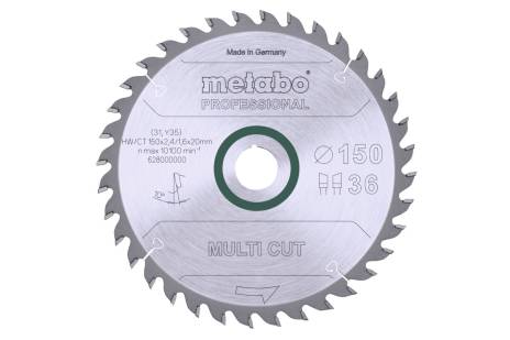 Piła tarczowa „multi cut – professional”, 150x20, Z36 WZ 10° (628000000)