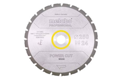 Piła tarczowa „power cut wood – professional”, 250x30, Z24 WZ 3° ujemny (628013000) 