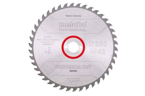 Piła tarczowa „precision cut wood – professional”, 250x30, Z42 WZ 15° (628046000) 