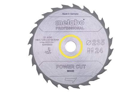 Piła tarczowa „power cut wood – professional”, 235x30, Z24 WZ 20° (628493000) 