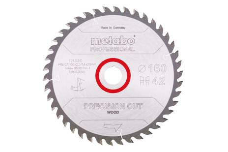 Пильное полотно «precision cut wood — professional», 160x20 Z42 WZ 15° (628072000) 