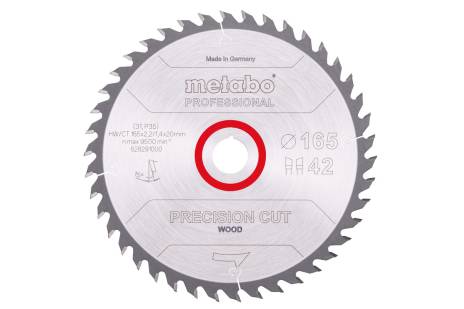 Пильное полотно «precision cut wood — professional», 165x20 Z42 WZ 15° (628291000) 