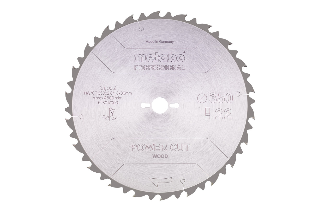 Sågblad "power cut wood - professional", 350x30, Z22 FZ 22° (628017000) 