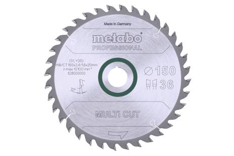 Sågblad "multi cut - professional", 150x20, Z36 WZ 10° (628000000)