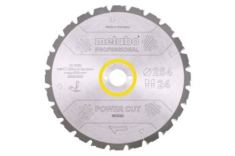 Sågblad "power cut wood - professional", 254x30, Z24 WZ 5° neg. (628220000) 