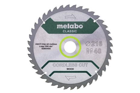 List žage "cordless cut wood - classic", 216x30 Z40 WZ 5° /B (628654000) 