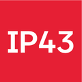 IP 43<br/> Optimálna ochrana strojov a príslušenstva proti nečistotám a vlhkosti