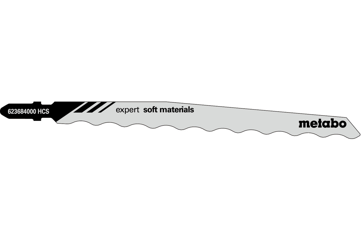 3 ножа пилкових полотен для лобзиків «expert soft materials», 126 мм (623684000) 