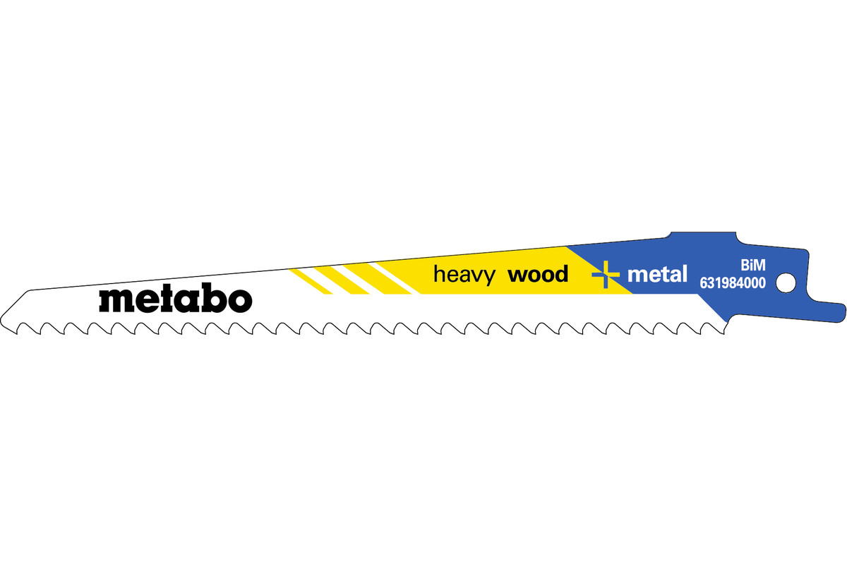 5 пилкових полотен для шабельних пилок «heavy wood + metal», 150 x 1,25 мм (631984000) 