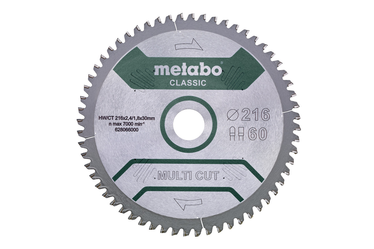 Saw blade "multi cut - classic", 216x30, Z60 FZ/TZ, 5°neg. /B (628655000) 