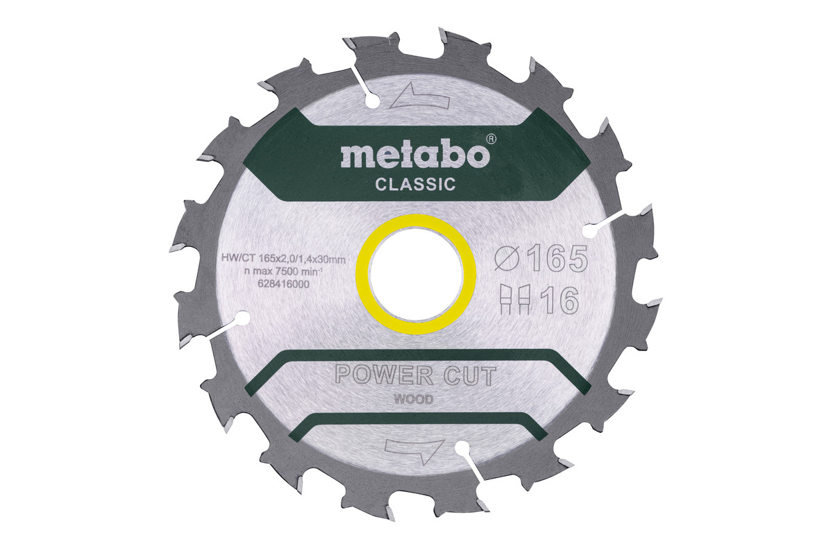 Saw blade "power cut wood - classic", 165x30, Z16 WZ 5° /B /B (628416000) 