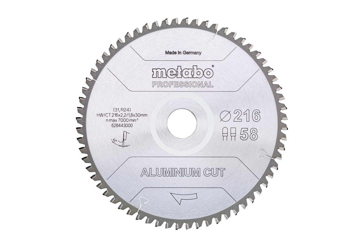 Saw blade "aluminium cut - professional", 216x30 Z58 FZ/TZ 5°neg (628443000) 