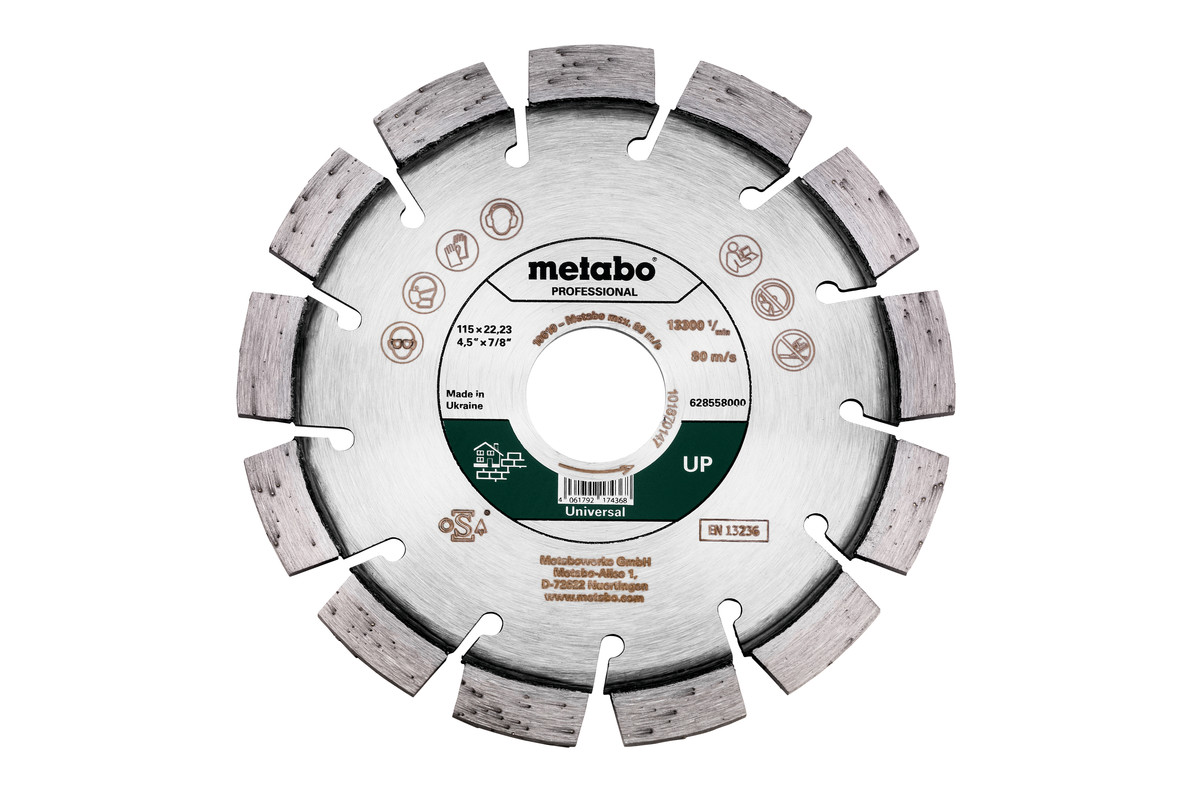 Diamond cutting disc 115x22.23mm, "UP", Universal "professional" (628558000) 