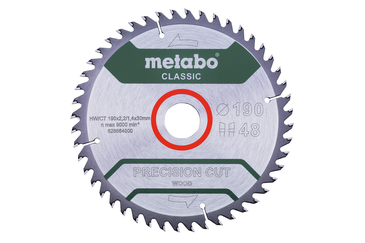 Saw blade "precision cut wood - classic", 190x30 Z48 WZ 15° /B (628664000) 