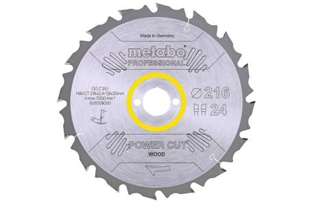 Saw blade "power cut wood - professional", 216x30, Z24 WZ 5° neg. (628009000)