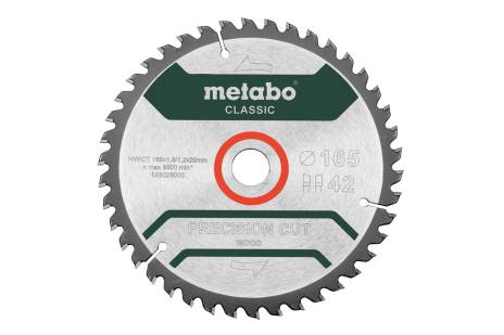 Saw blade "precision cut wood - classic", 165x20 Z42 WZ 5° (628026000) 