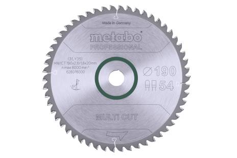 Saw blade "multi cut - professional", 190x20, Z54 FZ/TZ 5°neg. (628076000) 