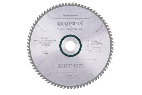 Saw blade "multi cut - professional", 254x30, Z80 FZ/TZ, 5° (628093000) 