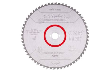 Saw blade "precision cut wood - professional", 305x30, Z60 WZ 5° neg. (628228000) 