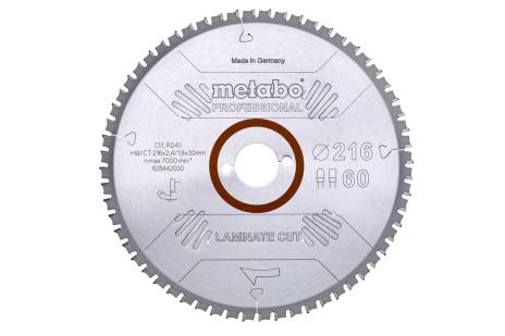 Saw blade "laminate cut - professional", 216x30 Z60 FZ/TZ 0° (628442000)