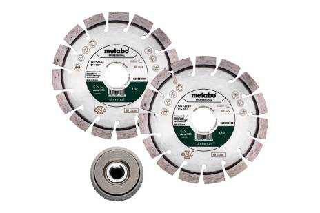 Set: 2x diamond cutting disc 125x22.23mm, "UP" + 1x quick adjusting nut M14 (628582000) 