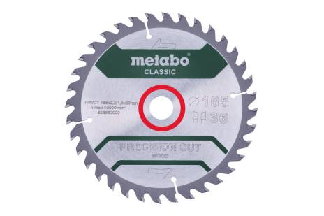 Saw blade "precision cut wood - classic", 165x20 Z36 WZ 15° /B (628662000) 