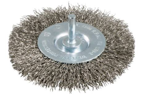 Wheel brush 75x0.3 mm/ 6 mm, stainless steel, crimped (630550000) 