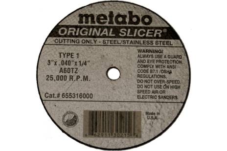 Original Slicer 3" x .040" x 1/4", Type 1, A60TZ (655316000) 