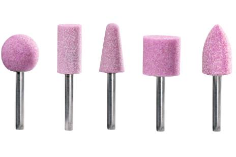 Set of pink aluminium mounted points, shank 6 mm, 5-piece (628335000) 